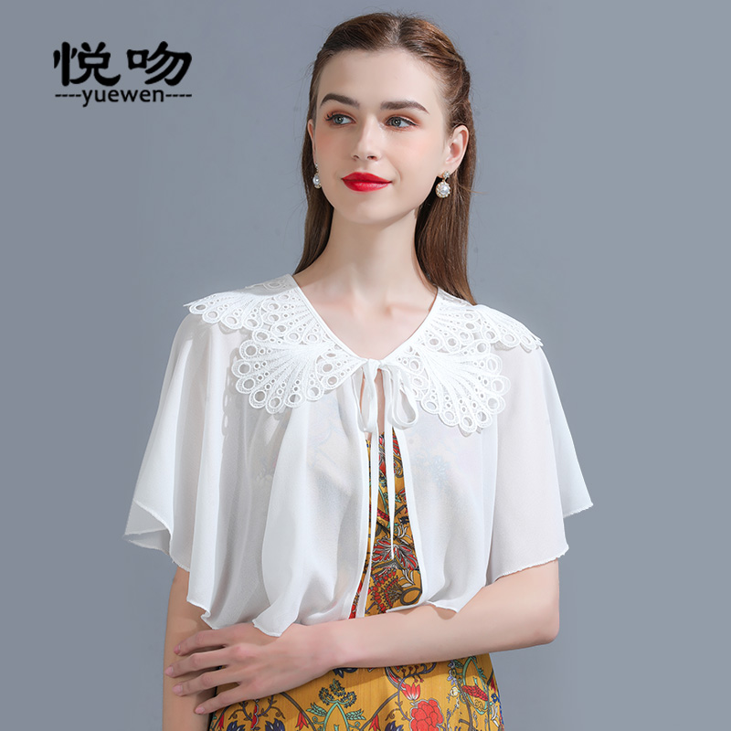 雪纺斗篷披肩夏季配裙子2021新款旗袍外搭开衫小披肩女百搭短款薄