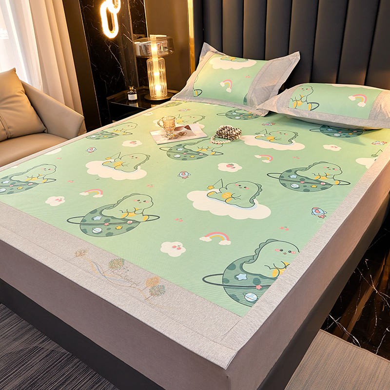 夏季冰丝凉席e三件套可水洗夏天席子婴儿可L用床垫两用学生宿舍单