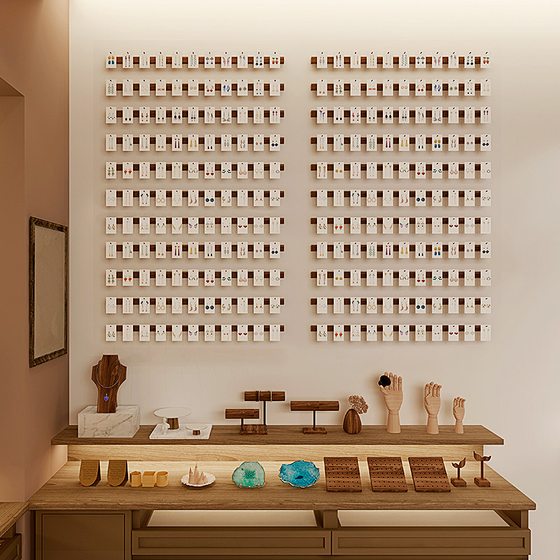 耳饰架子展示架挂墙木条饰品店铺首饰专用耳钉耳环上墙收纳展示架,饰品/流行首饰/时尚饰品新,首饰展示架,淘宝优惠券,粉丝福利购,淘宝优惠卷