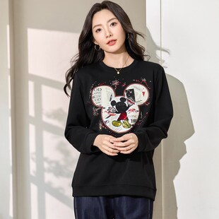 大码女装秋装新款胖妹妹洋气卡通减龄打底衫胖mm宽松显瘦长袖T恤