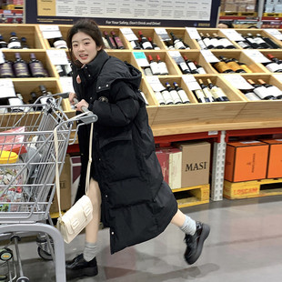 学院风韩版宽松羽绒棉服女2023秋冬季新款港风加厚保暖中长版外套
