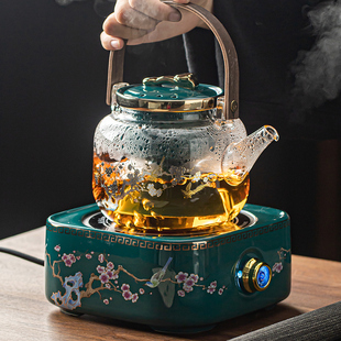 蒸煮茶壶电陶炉加热玻p璃烧水壶家用陶壶茶具全自动小型煮茶器套