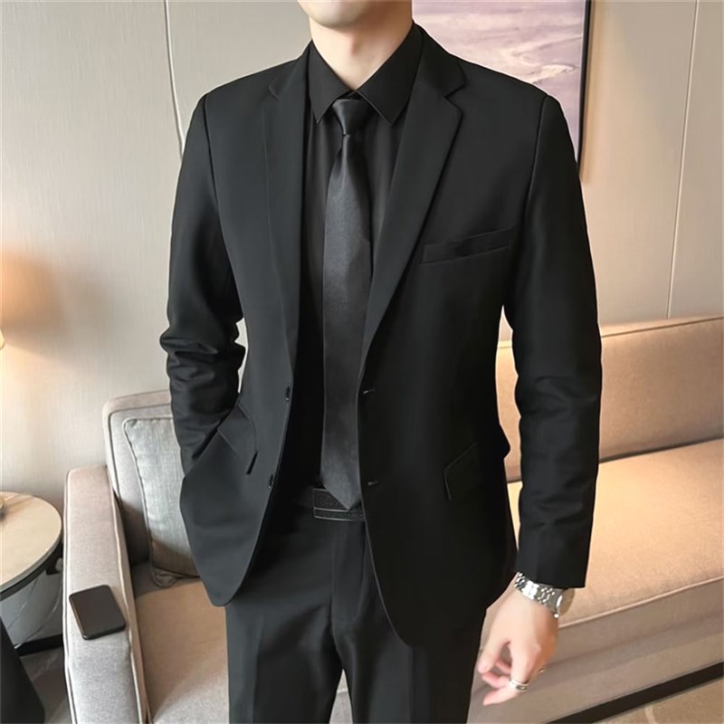 轻熟风垫肩西装外套男高级感修A身单西便服商务休闲职业正装小西