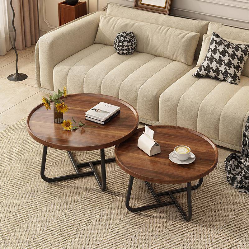 茶几客厅家用轻奢高级感小户型极简简约沙发边几床头圆形小圆桌子