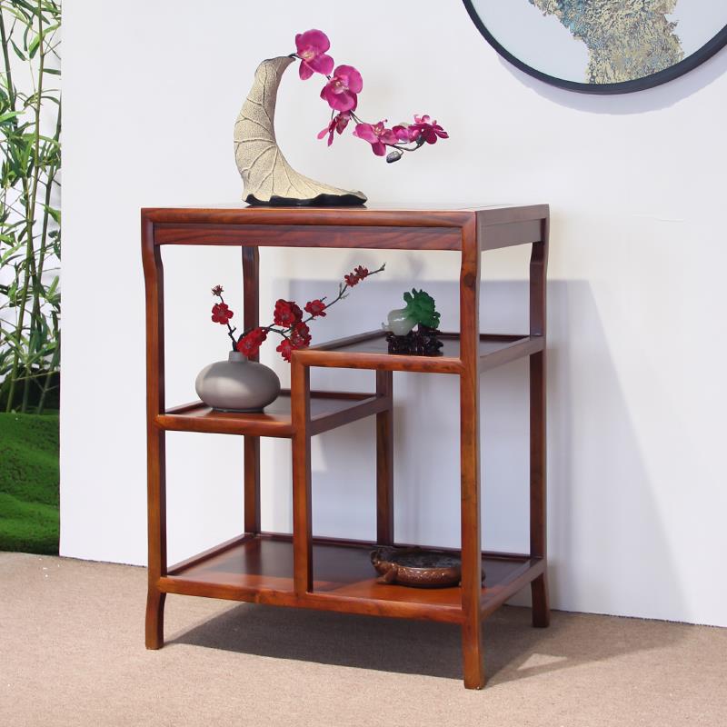 7T沙发边柜侧柜茶台边几全实木茶桌边桌新中式角几茶水置物架茶几