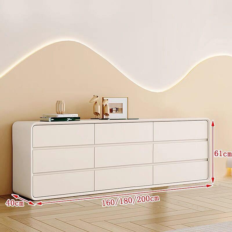 轻奢白色全实木斗柜卧室现代简约收纳柜六八斗柜客厅收纳电视柜g^