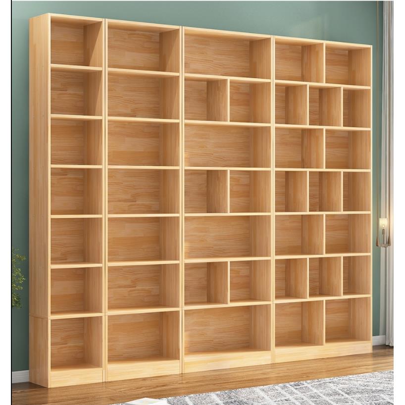 客厅实木书柜储物柜儿童书架置物架落地展示架自由组合收纳