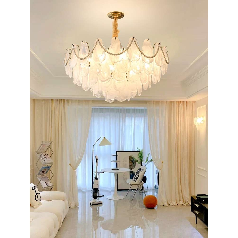 法式轻奢客厅吊灯水晶餐厅灯主卧室灯现代简约网红新款奶油风灯具