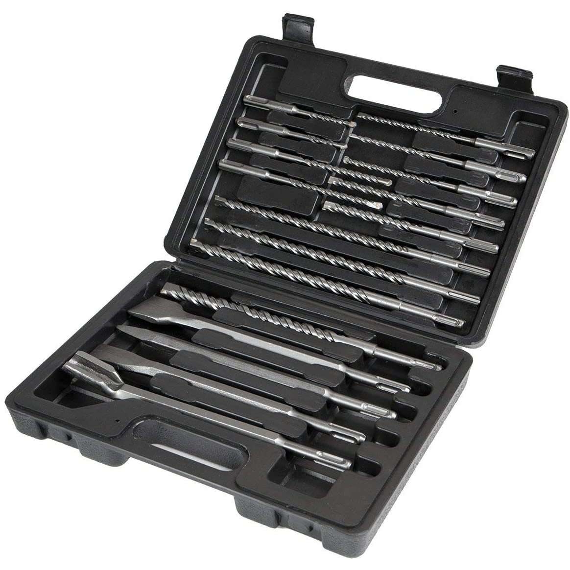 电锤钻头套装 电锤钻头圆柄凿子  塑料盒套装 17PCS  DRILL BITS