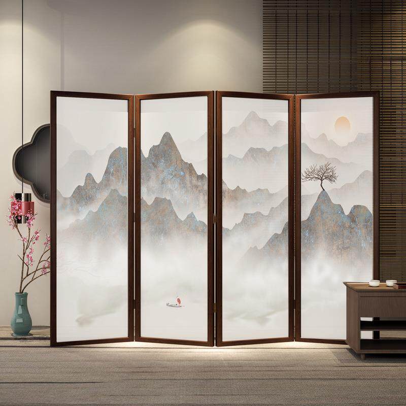 屏风折叠移动客厅隔断挡板进门遮挡简约现代办公室实木入户门玄关