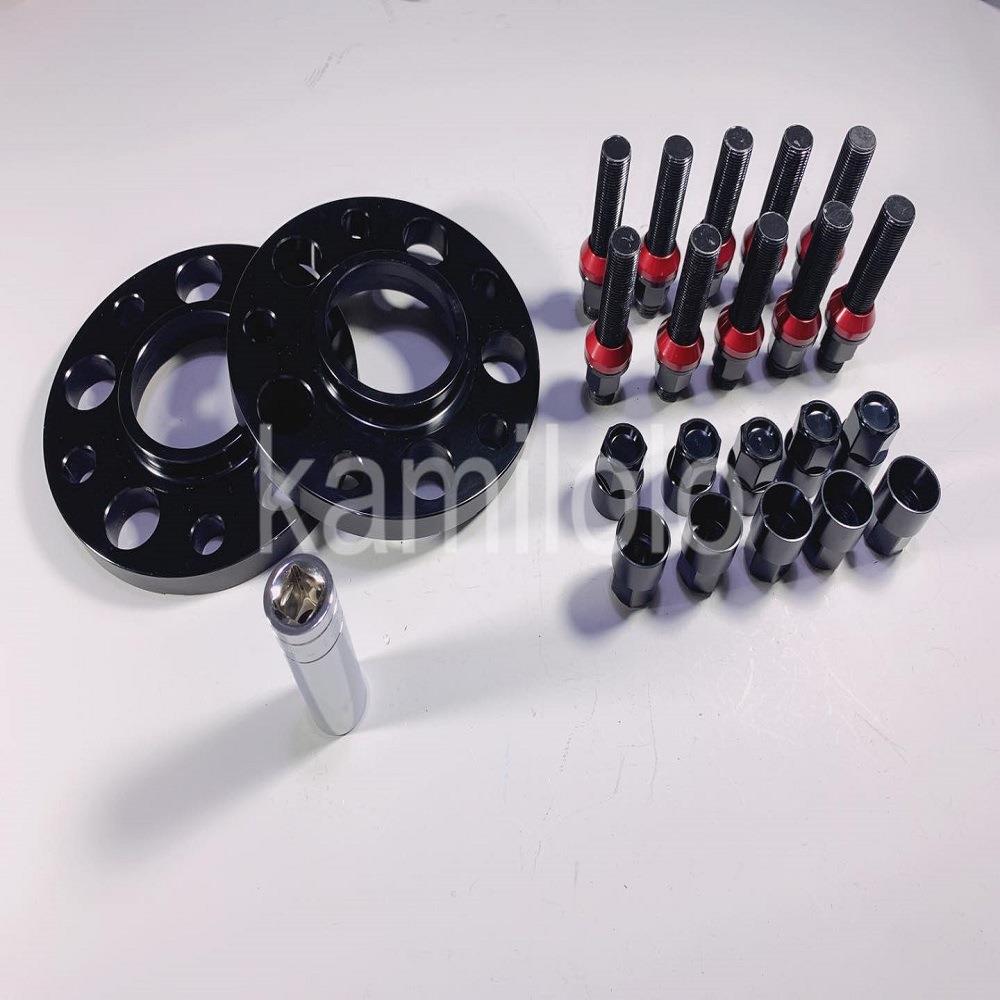 汽车改装适用宝马轮毂法兰盘5*12015mm/20mmM12*1.5螺栓螺母一套