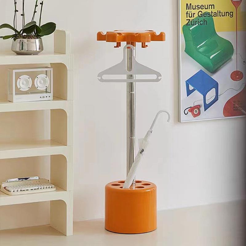 北欧创意衣帽架家用落地挂衣架门厅装雨伞桶不锈钢收纳置物架子