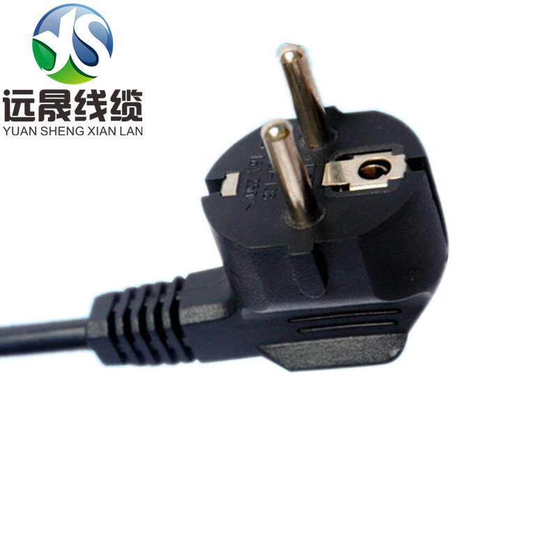 法国VDE认证三极防水插H05RN-F3*1.0橡胶线+法国头烟斗插直销