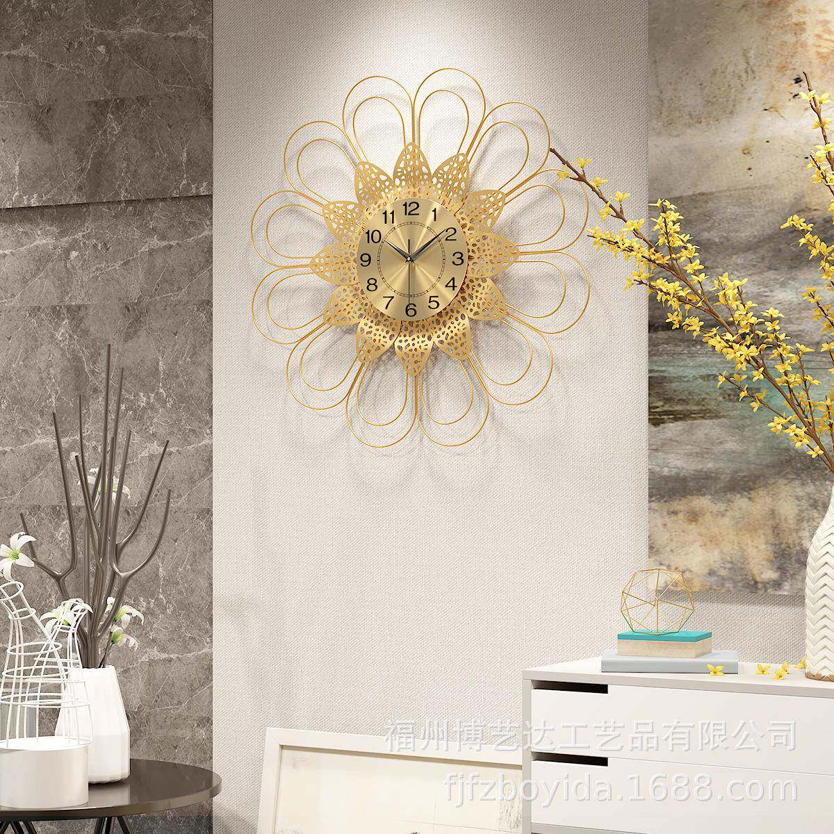 博艺达新品金属静音挂钟北欧简约创意时钟热卖款clock