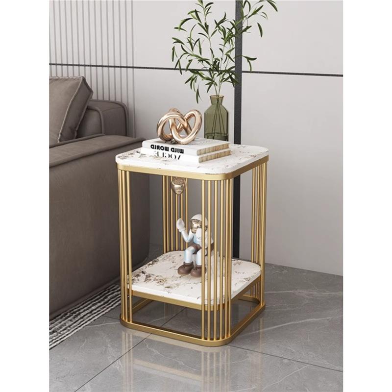 铁艺岩板小边几沙发侧边边几轻奢高级感客厅角几阳台茶几方形边桌