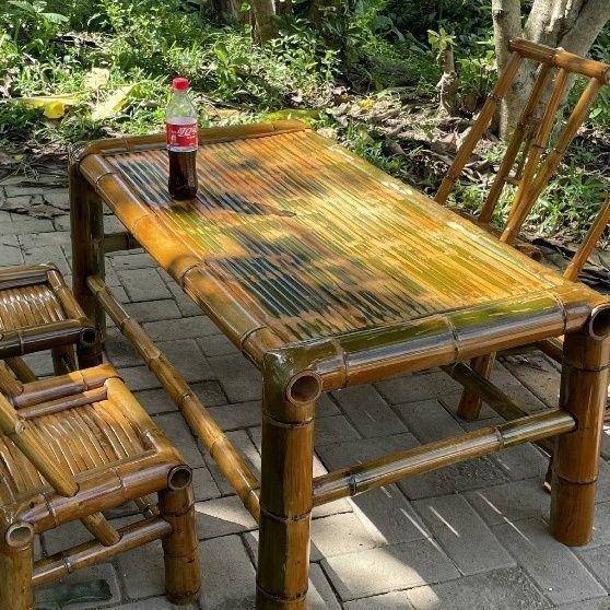 馨馨然明清古典竹桌组合含凳子户外庭院茶煮炉全支架结构防水防锈