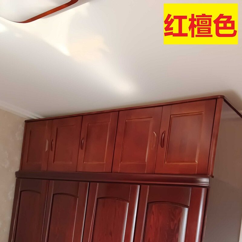 23456门实木储物柜顶箱柜原木色橡木胡桃榉木海棠色衣柜上的顶柜