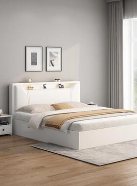白色榻榻米板木结合箱体床宾馆1.8米双人大床加密床板民宿床