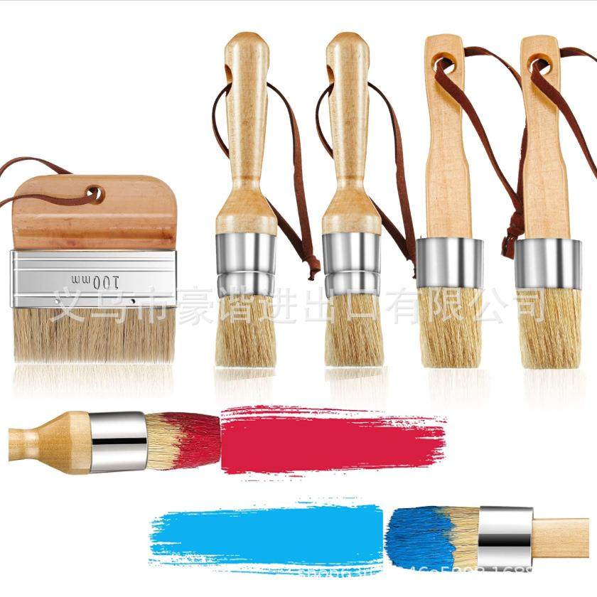 热销榉木柄油漆刷5件套装修猪鬃毛油漆刷油画绘画圆头毛刷,鲜花速递/花卉仿真/绿植园艺,割草机/草坪机,淘宝优惠券,粉丝福利购,淘宝优惠卷