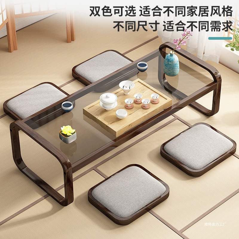 飘窗日式小桌子榻榻米茶桌窗台小茶几楠竹炕桌矮桌实木卧室坐地桌
