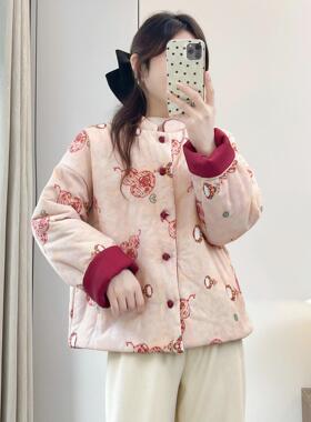 新中式国风复古盘扣棉服女2025秋冬新款加厚保暖棉衣棉袄外套