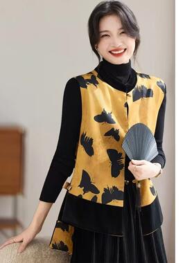 新中式国风马甲上衣2025新款高级感马夹外套坎肩背心春秋款上衣女