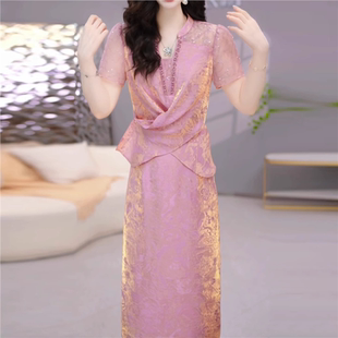 连衣裙2025新款 女夏季 十三行今年流行爆款 气质名媛高级感两件套装