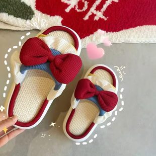 喜庆防滑情侣结婚拖鞋 防臭陪嫁可外穿夏季 酒红色一对踩屎感凉拖鞋