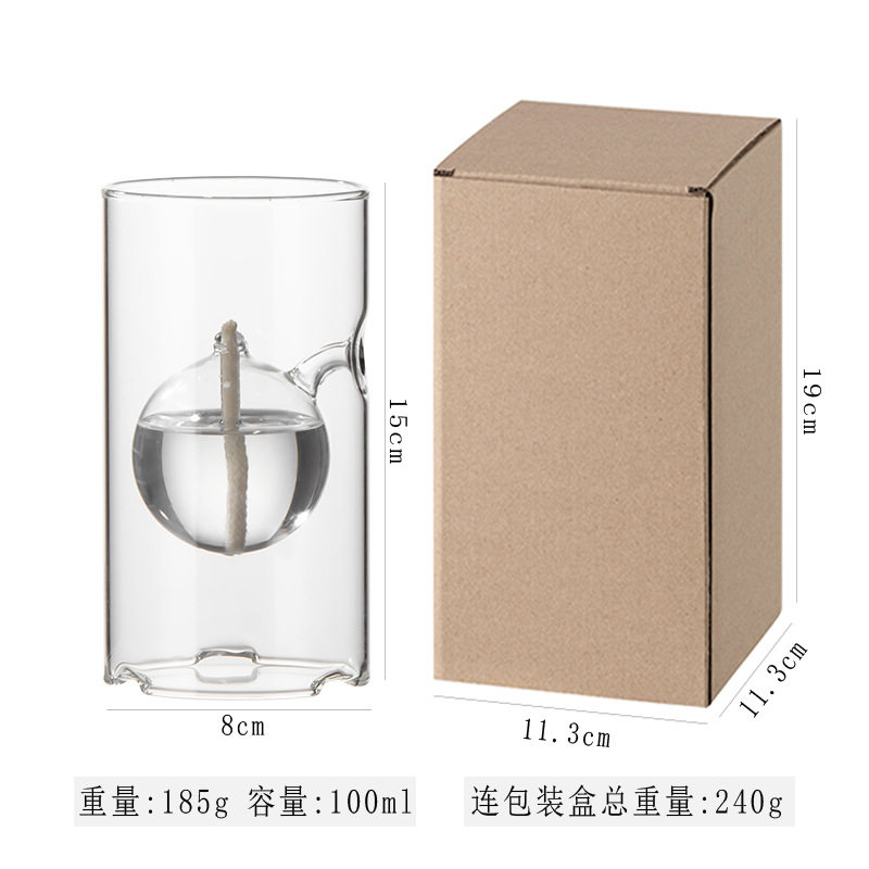 创意玻璃油灯婚庆灯玻璃烛台烛光浪漫晚宴酒店西餐厅酒吧摆件饰品