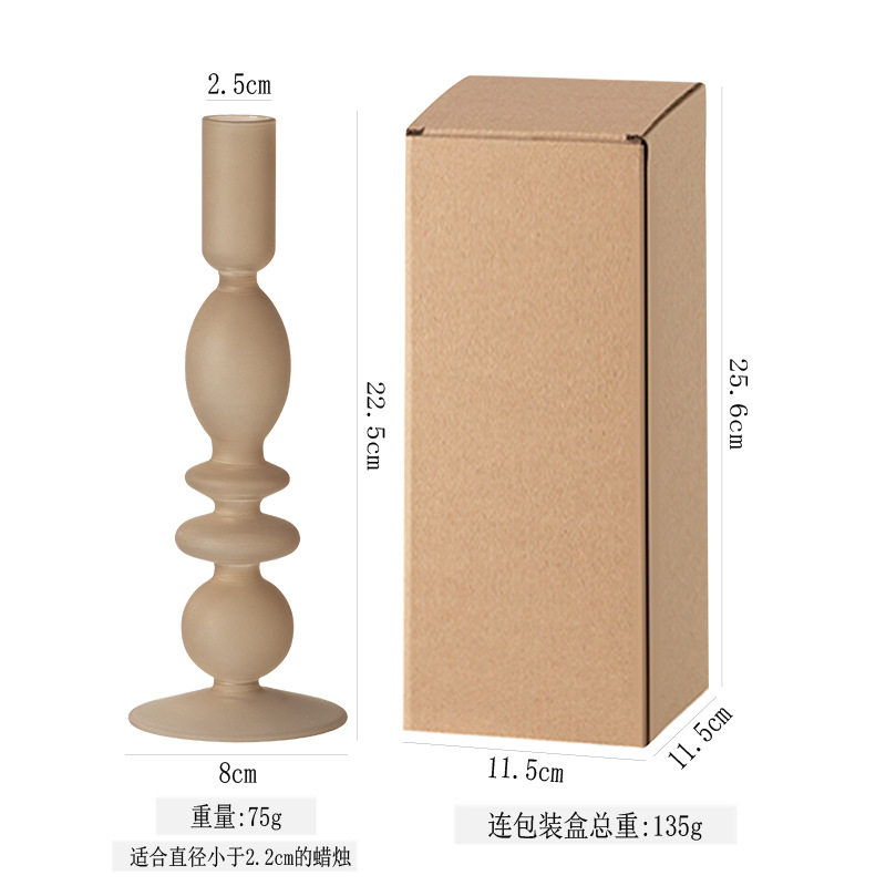 轻奢复古烛台创意玻璃彩色家居浪漫珠光晚餐蜡烛桌面摆件玻璃球