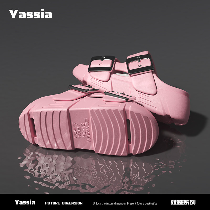 亚束2025新款大扣子凉拖鞋女款EVA一脚蹬增高防滑防臭拖鞋沙滩鞋,女鞋,罗马凉鞋,淘宝优惠券,粉丝福利购,淘宝优惠卷