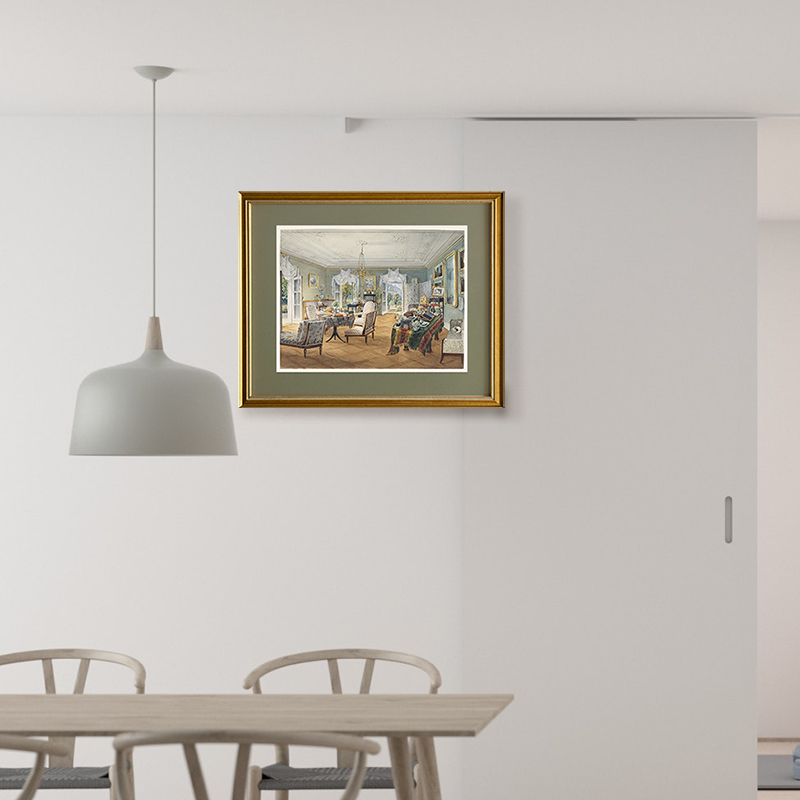 高端小众法式装饰画 复古欧式美式金色边框宫廷古典室内家居挂画图片