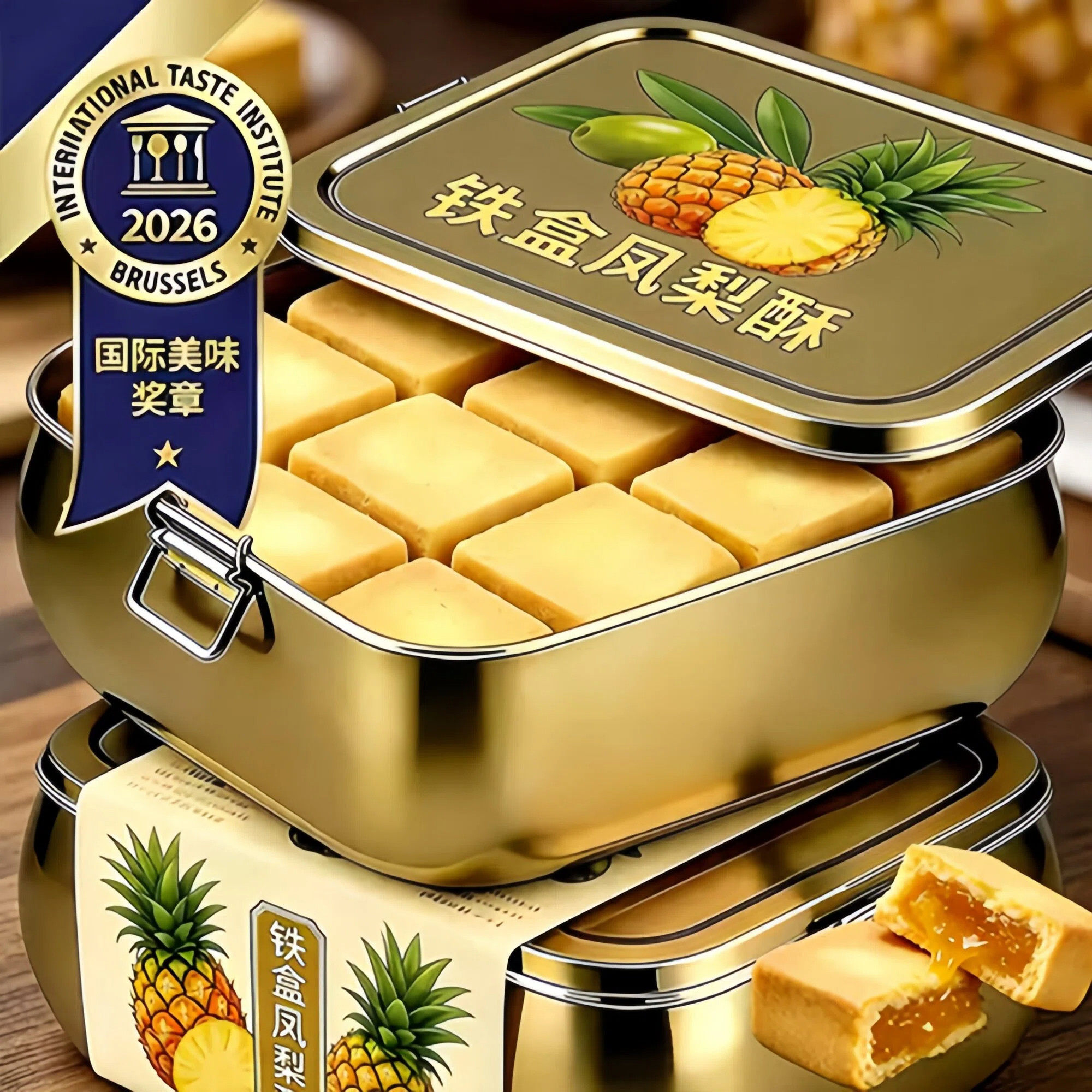 央妈严选台湾正宗凤梨酥铁盒子老字号厦门特产中式糕点官方旗舰店