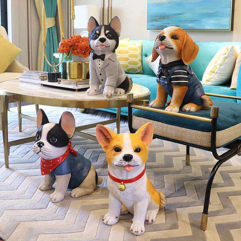 如果创意家有爱犬狗狗家居装饰品拉布拉多存钱罐落地树脂摆件