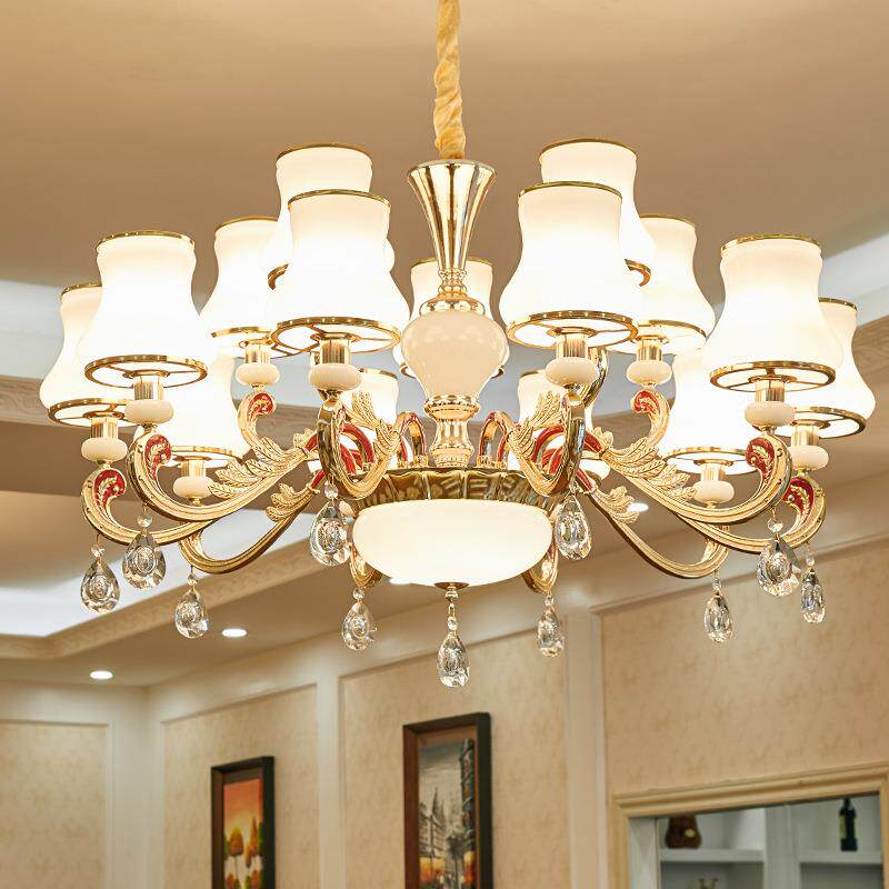 欧式客厅灯简欧餐厅吊灯奢华大气水晶灯吊灯温馨卧室灯饰中山灯具