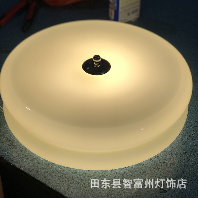北欧简约白色玻璃卧室吸顶灯中古现代法式客厅浪漫轻奢书房灯具