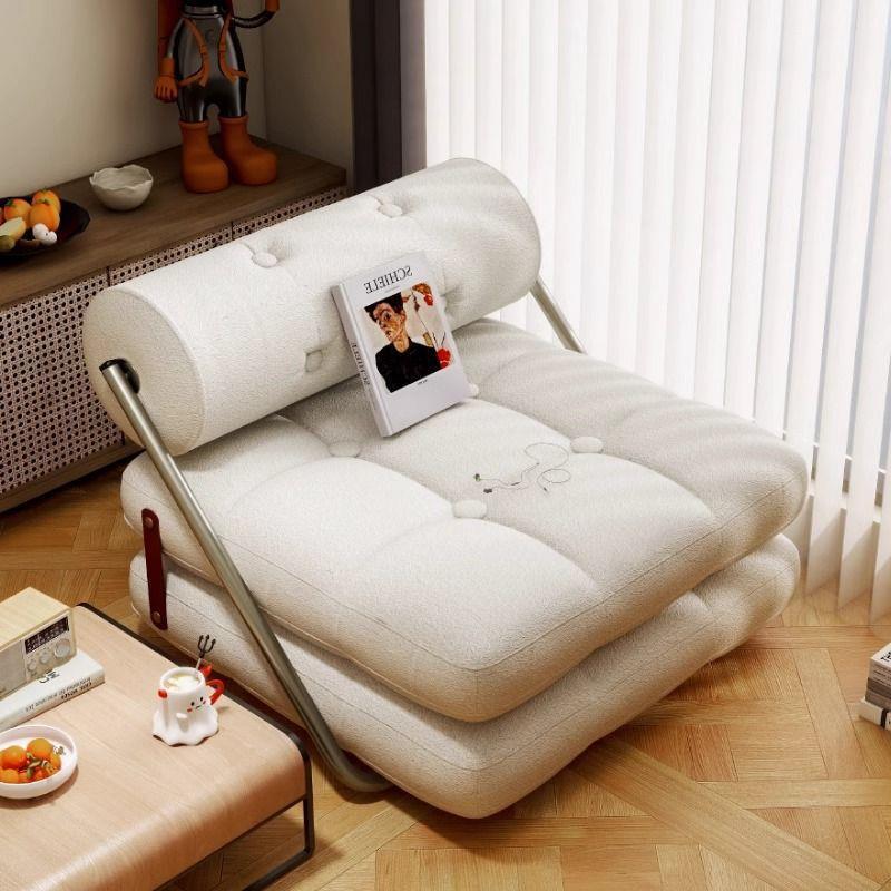 小户型折叠两用午休沙发床卧室可躺可睡出租房懒人豆腐块沙发