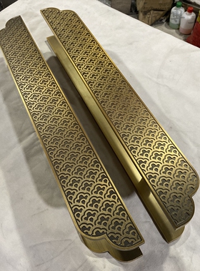 定制玻璃门拉手把手中式仿古铜大扶手酒店实木门双开门长拉手黑色