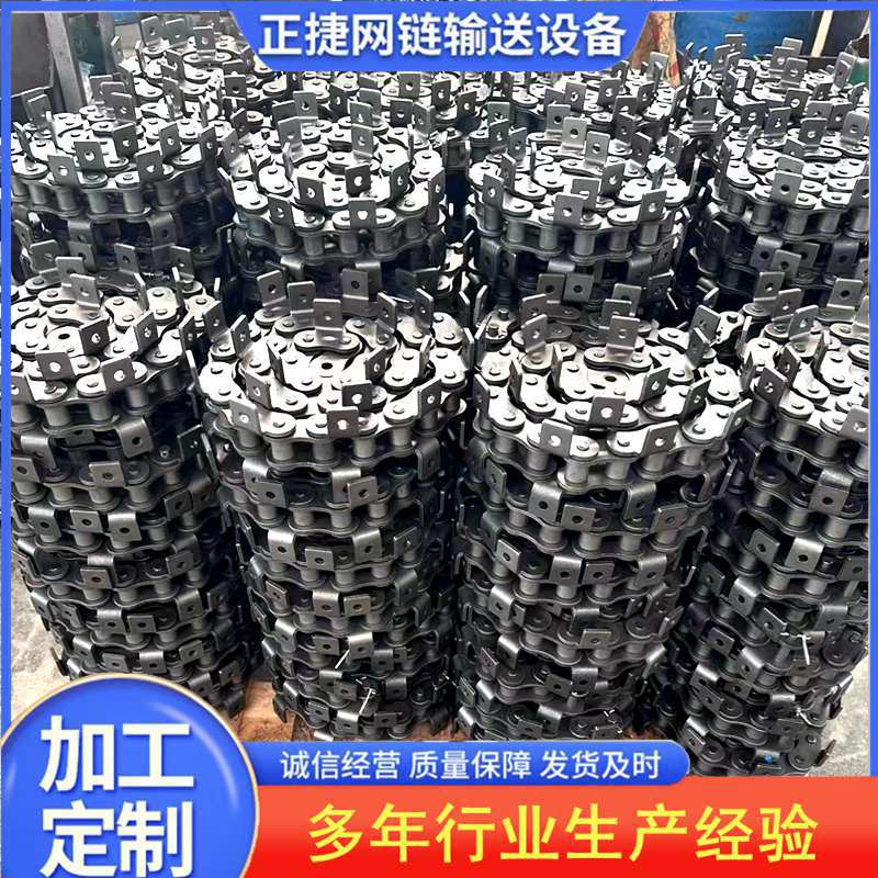非标链条大滚珠不锈钢输送传动链条工业单双侧双孔弯板大节距链条