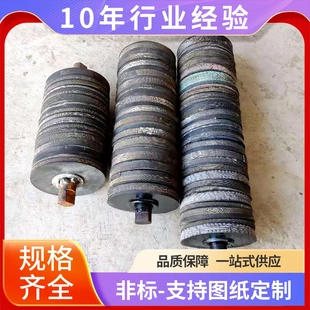 耐磨橡胶轮胎托辊铸胶缓冲托辊组输送带圈托辊输送机托辊支架组