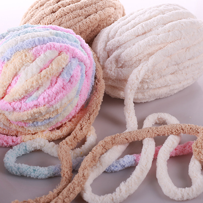 手工编织毯子毛线手指围巾猫尾线