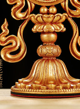 藏传纯铜全鎏金八吉祥摆件密宗法器佛前吉祥八宝佛像八供用品套装