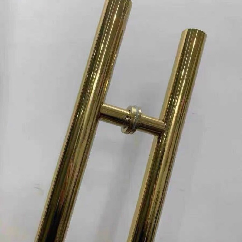 加厚玻璃门拉手不锈钢黑钛金玫瑰金黑灰白色有框推拉门把手大拉手