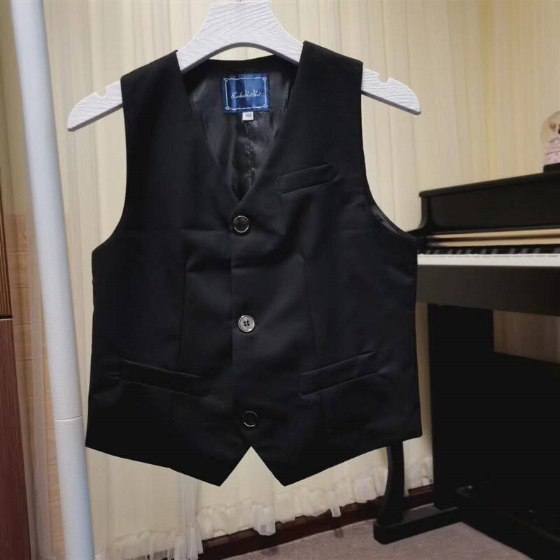 儿童小西装110男童黑色西服套装120花童礼服7小主持演出服大码170