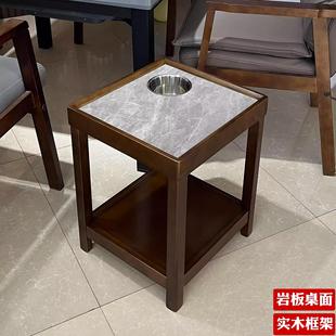 实木麻将桌茶水架岩板茶几棋牌室专用茶几麻将馆棋牌室双层置物架