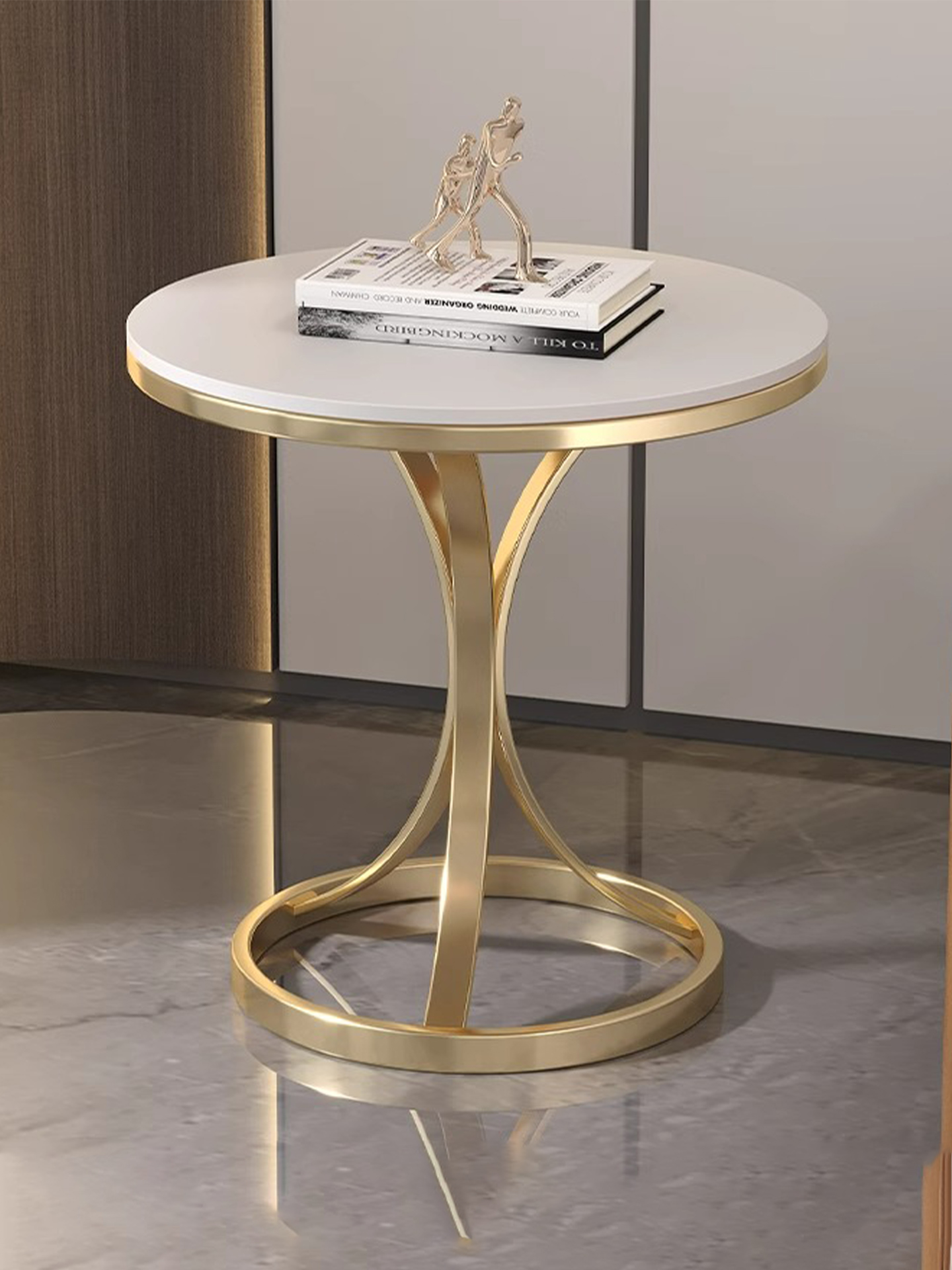 小圆桌轻奢岩板边几小茶几大理石客厅沙发角几简约可移动阳台边柜