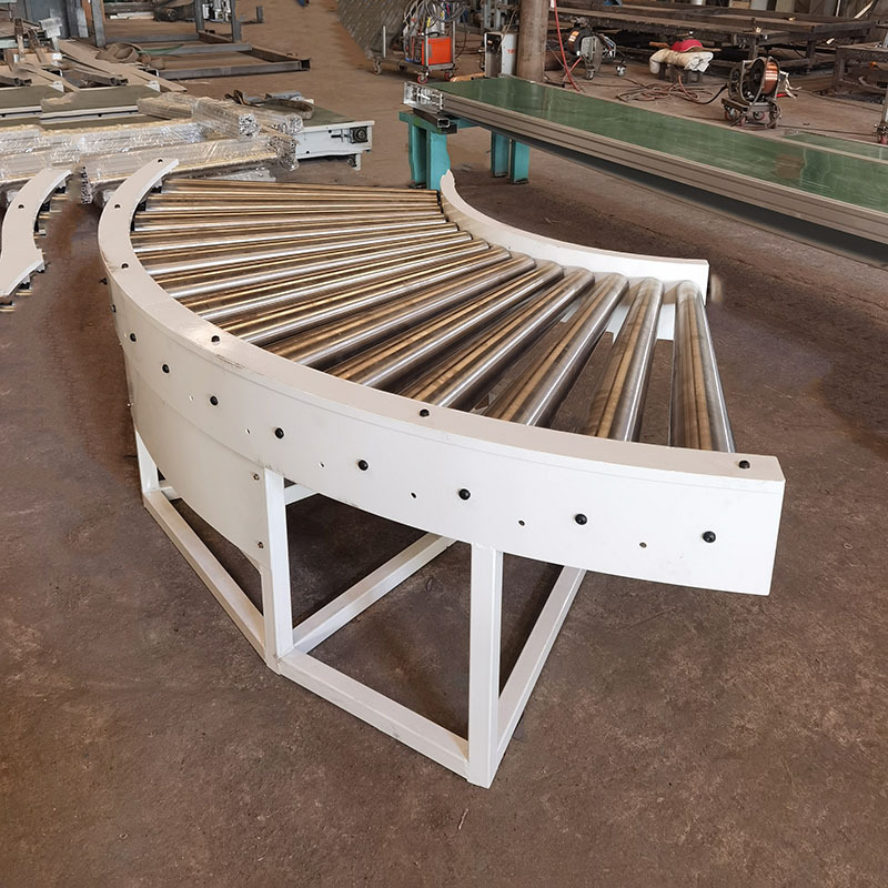 90度滚筒转弯机不锈钢锥度滚轴喷塑滚筒输送机 流水线转弯机