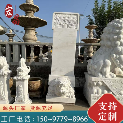 汉白玉石雕龙龟驼石碑寺庙寺院户外功德碑纪念碑石碑墓碑摆件定制
