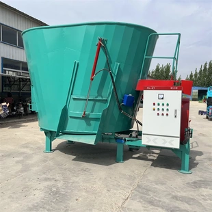 稻草料電動(dòng)拌草機(jī)粉碎秸稈制備混合機(jī) 牛場(chǎng)蛟龍混草均勻攪拌機(jī)立式