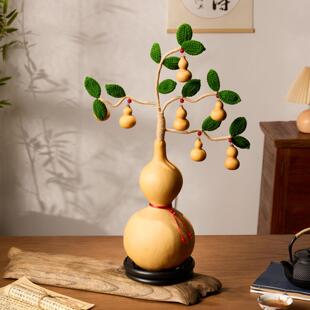 天然葫芦发财树大号摆件一根藤上七个葫芦招财镇宅客厅玄关装饰品